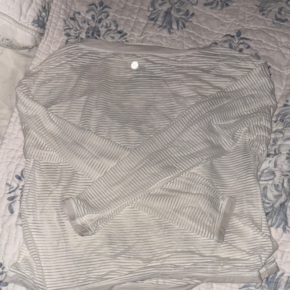 Lululemon Athletica Gray Striped Top